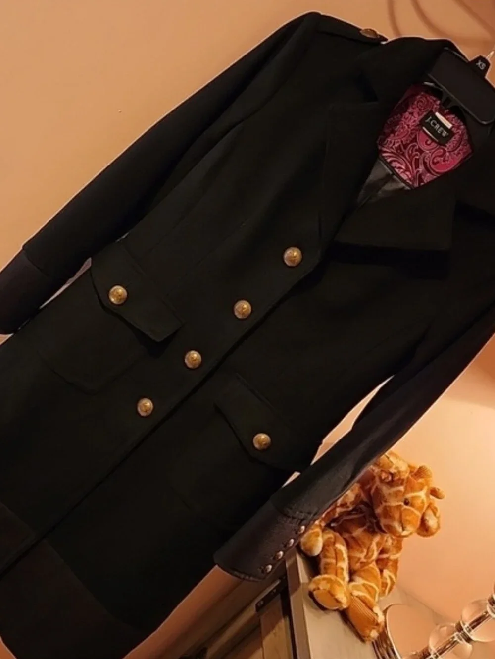 J. Crew Black Military-Style Wool Coat - Picture 1 of 14